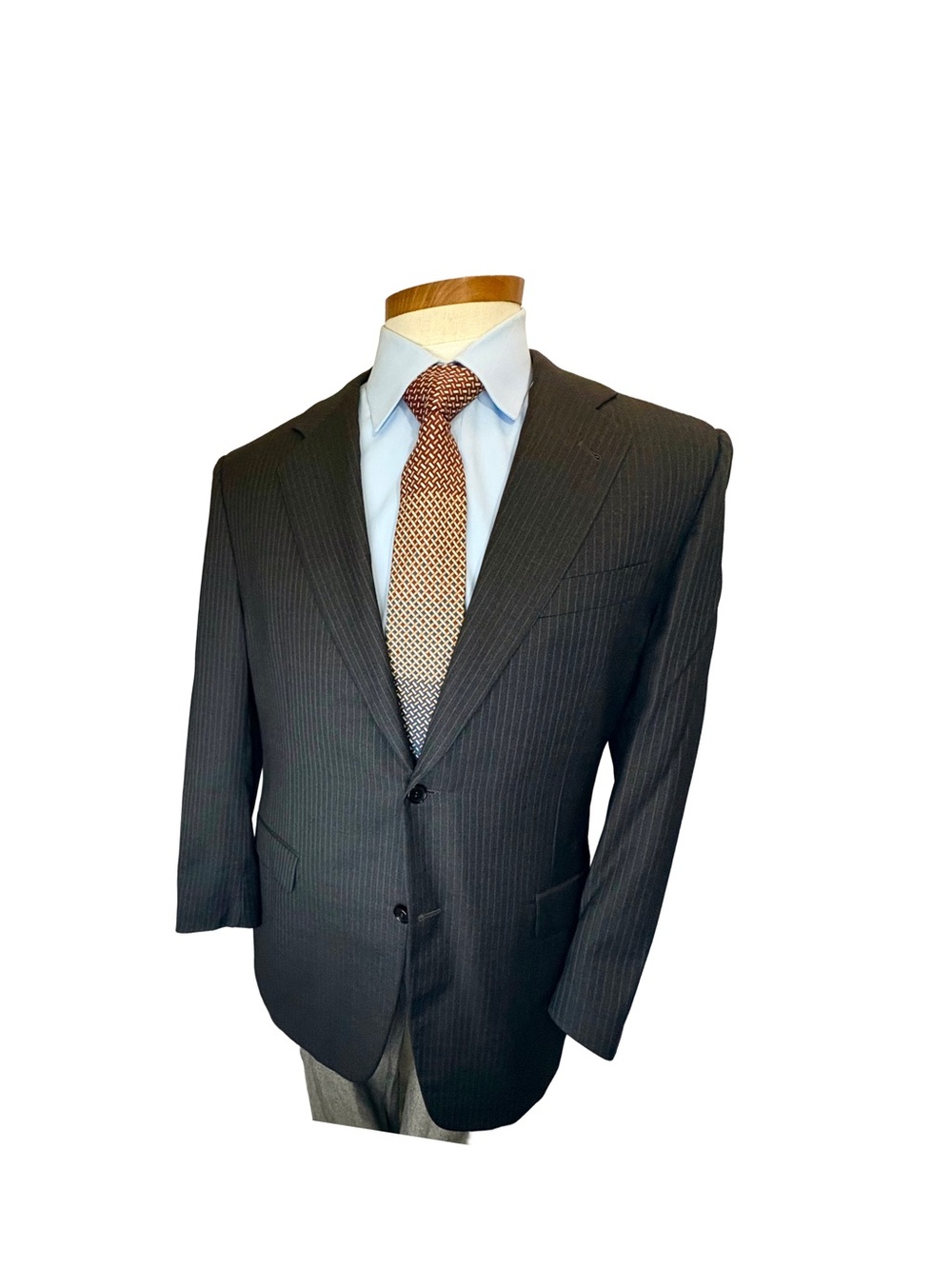 Canali Proposta 42R Men's Grey Pinstripe 100% Wool Suit Blazer